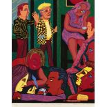 Christopher Battye RA, British b.1942- In the Colony Room; screenprint in colours, signed, titled