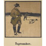 Sir William Nicholson, British 1872-1949- September, Shooting, 1898; lithograph in colours on