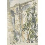 Alan Powers, British b.1955- Chirk Aqueduct; watercolour over pencil, signed, 51.5x36.5cm (ARR)