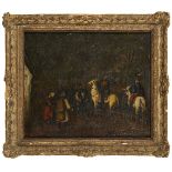 Gyula Rudnay, Hungarian 1878-1957- Cossacks; oil on canvas laid on panel, signed, bears stamp and