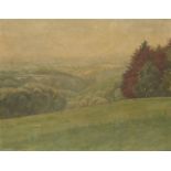 D Wood, British, early-mid 20th century- Rural landscape; oil on canvas, signed, inscribed Wood