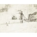 Ivan Schwebel, Israeli 1932-2011- Untitled street scene, 1981; etching on wove, signed, dated and