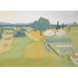 Ebba Gadelius, Swedish, mid-late 20th century- Provencal landscape; oil on canvas, signed, 53.5x73cm