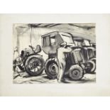 Hans Rudolph, German 1911-1975- Truck; black ink, signed lower right, 37 x 50 cm (unframed) (ARR)