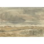 Peter Foster, British 1919-2010- Southwold from Walberswick; watercolour, signed, titled and dated