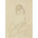 Albert Reuss, Austrian/ British 1889-1975, Girl reading; pencil, signed lower right, 42x30cm (