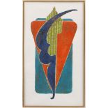 Japanese/South East Asian School, mid-late 20th century- Abstract composition, (recto), designs of