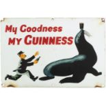 A 'My Goodness, My Guinness' advertising sign, 24cm x 36cmPlease refer to department for condition