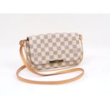 A Louis Vuitton pochette bag, in a damier azur canvas stitched pattern, the rectangular form satchel