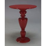 Dominique Mathieu, a 'Doris' red lacquer table for Zanotta, Italy, c.2006, the circular top on