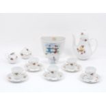 Bjorn Wiinblad (1918-2006), a Romance coffee set c.1965, marked to base a part coffee set in Romance