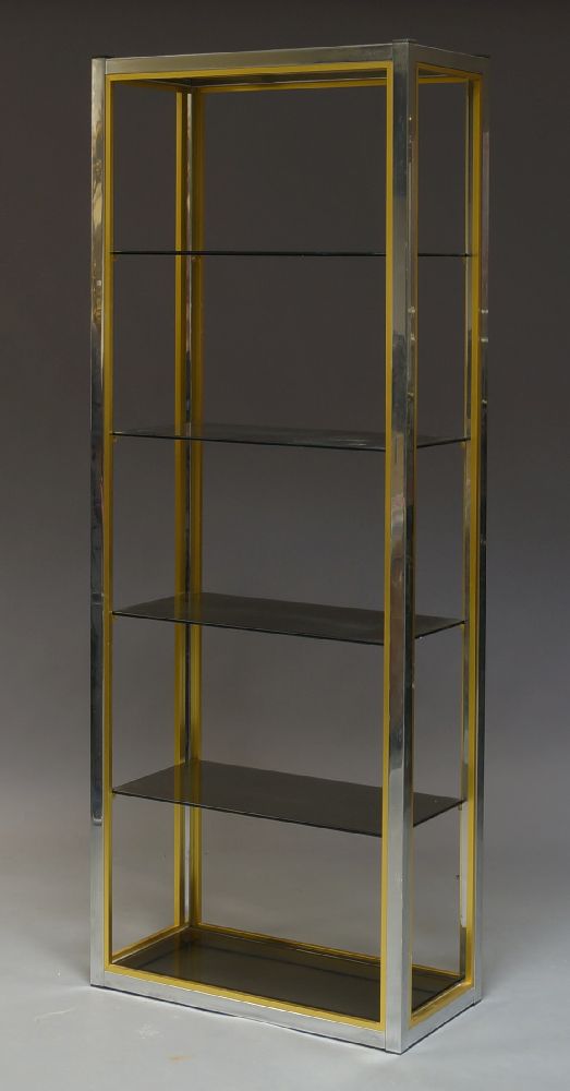 AMENDMENT: Please note the correct width is 76cm wide. A set of Italian chromed and brass floor