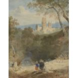 Edward Hastings, British 1781-1861- Durham from Pelaw Wood; watercolour signed and dated 1845, 24.