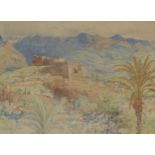 Tristram James Ellis, British 1844-1922- Middle Eastern mountain landscape, 1891; watercolour,