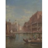 Alfred Pollentine, British 1836-1890- The Rialto, Venice and St Mark’s Square, Venice; oils on