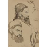 John Hayter RA, British 1800-1895- Armenian Man at St Marks; pen and brush and black ink