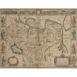 John Speede, British 1552-1629- A Newe Mape of Tartary,1626; hand-coloured engraved map, 39.5x50.