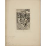 Adolphe Lalauze, French 1838-1906- La Bible; etching, signed within the plate, proof before letters,