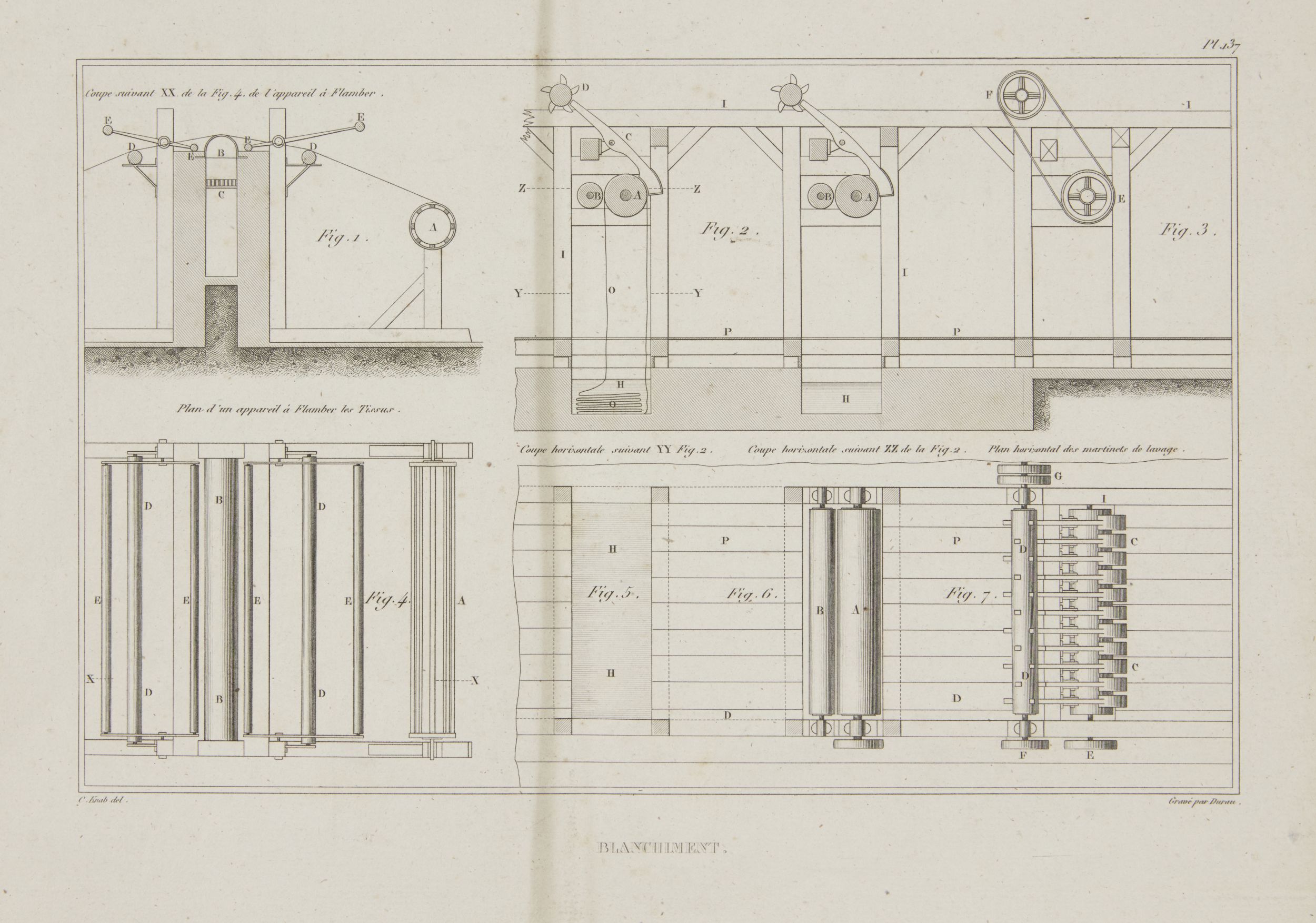 A le Blanc, French act.1819- Preparation du Gaz de Schiiste; copper engraving, 23.5x32cm: together - Image 7 of 7