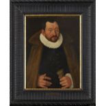 German School, mid 16th century- Portrait of Dr Hieronymus zum Lamm, half-length, in a fur-lined