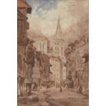 Rev John Louis Petit, British 1801-1868- Lisieux, Normandy; watercolour, titled in pencil, 25.5x17cm