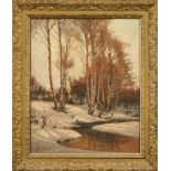 James Thomas Watts RCA, British 1853-1890- A Winter Afternoon; oil on canvas, signed, bears