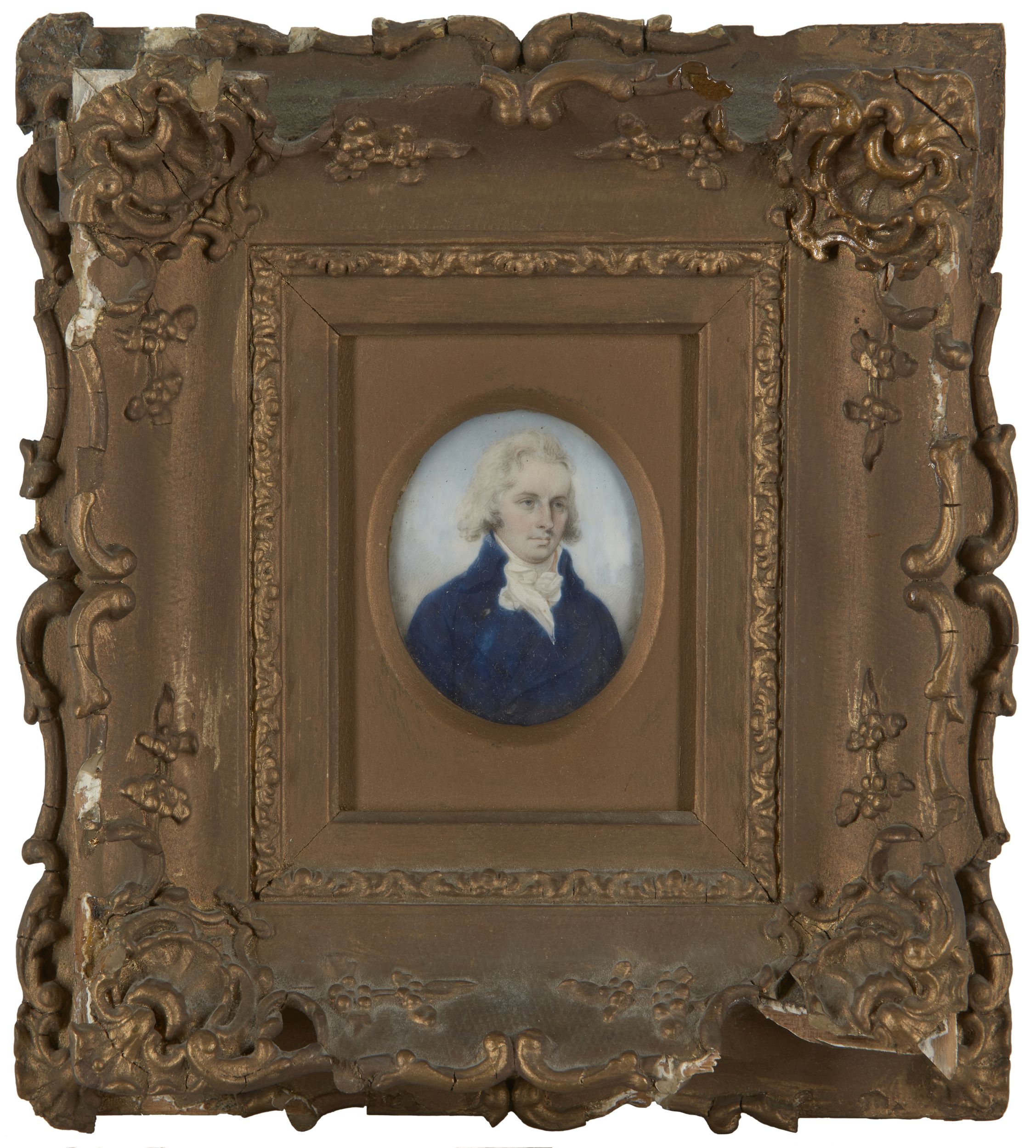 Follower of Richard Cosway RA, British 1742-1821- Portrait miniature of a gentleman, traditionally - Image 2 of 3