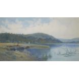 Charles L Saunders, British act 1855-1915- Wood Head Loch, N B; watercolour, signed,