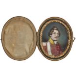 British School, early 19th century- Portrait miniature of a British officer of the 34th (Cumberland)