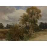 Henry Harris Lines, British 1800-1889- On the Teme near Worcester; oil on board, signed and dated