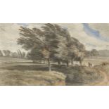 Dr William Crotch, British 1775-1847- Land Storm, Aug 19 1823 9am, Paddington Fields; watercolour