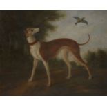 Circle of John Wootton, British 1682-1764- Greyhound with a grouse in a landscape; oil on canvas,