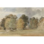 Thomas Lindsay NWS, British 1793-1861- In the Meadows nr Mortlake; watercolour, titled and dated