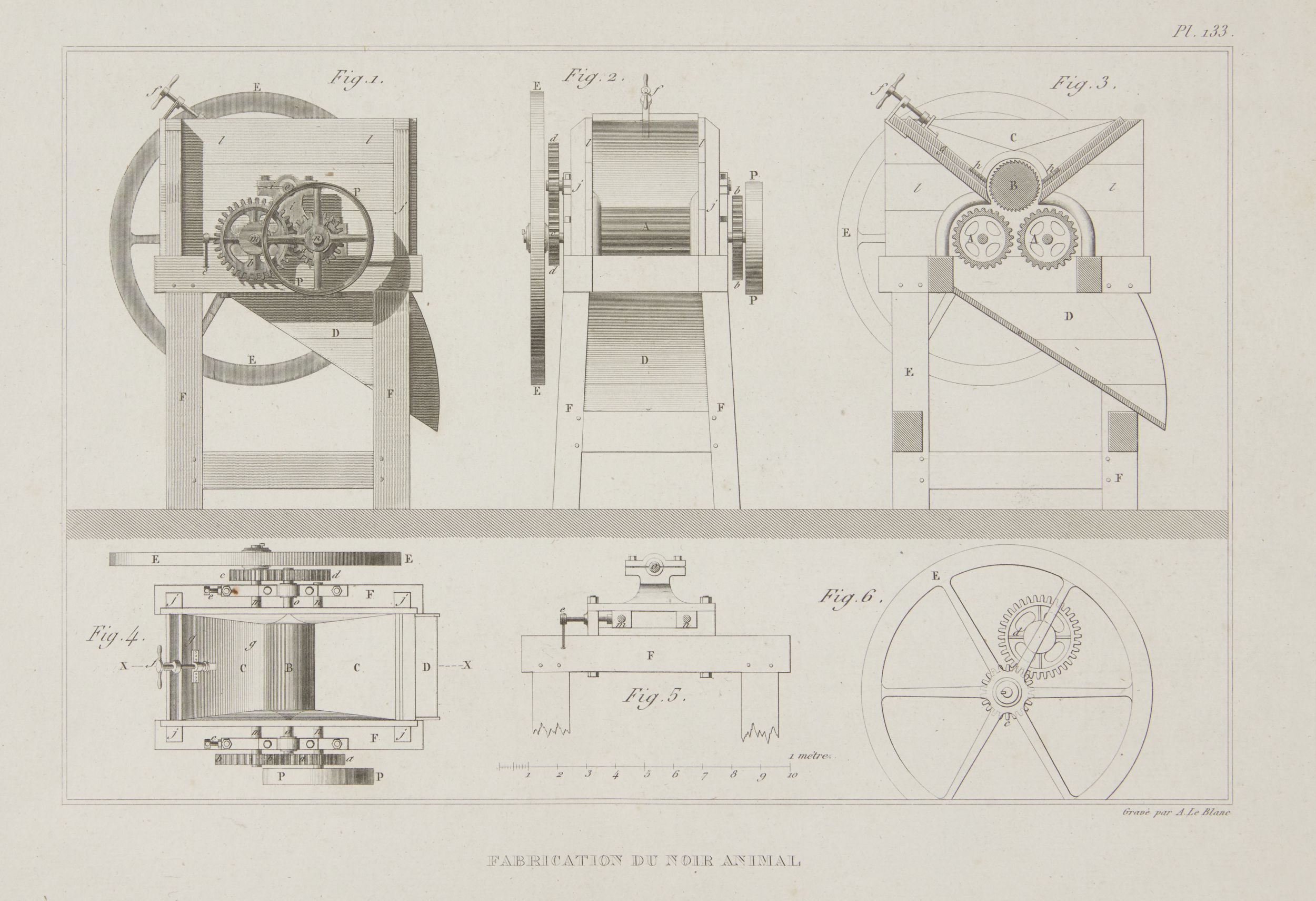 A le Blanc, French act.1819- Preparation du Gaz de Schiiste; copper engraving, 23.5x32cm: together - Image 5 of 7