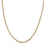 An 18ct gold faceted belcher-link neckchain, 70cm long, 18.8gPlease refer to department for