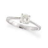 A diamond single stone ring, the brilliant-cut diamond, weighing approximately 0.60 carats, in