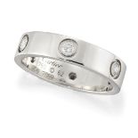 An 18ct white gold, diamond-set 'Love' ring by Cartier, the band set at intervals with brilliant-cut