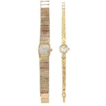 Two lady's gold wristwatches, the first an 18ct gold example with circular dial signed Benson, to