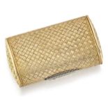 A diamond-set woven case, of rounded rectangular form with graduated single-cut diamond