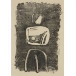 Kenneth Rowntree, British 1915-1997- Girl in Three Parts, c.1960s; monotype on wove, image 21 x 32cm