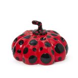 Yayoi Kusama, Japanese b. 1929- Naoshima Red Pumpkin; painted cast resin in red, stamped with