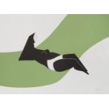 Lynn Chadwick CBE RA, British 1914-2003- Reclining Figure on Green Wave, 1971; lithograph in colours