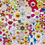 Takashi Murakami, Japanese b.1962- Flowers Blooming in This World and the and of Nirvana, 2013; five