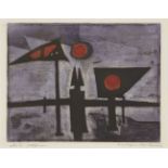 Michael Rothenstein RA, British 1908-1993- Signals, 1953; etching with aquatint in colours on