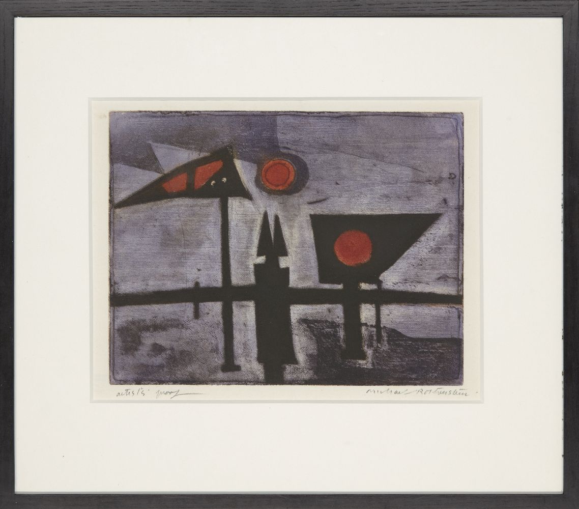 Michael Rothenstein RA, British 1908-1993- Signals, 1953; etching with aquatint in colours on - Image 2 of 2