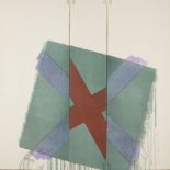 Richard Smith CBE, British 1931-2016- Two of a Kind VIB (dark red x on green at angle), 1978;