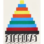Joe Tilson RA, British b.1928- Ziggurat, 2002; screenprint with woodblock print in colours on Arches
