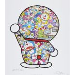 Takashi Murakami, Japanese b.1962- Doraemon in the Field of Flowers, 2018; offset lithograph in