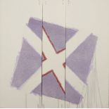 Richard Smith CBE, British 1931-2016- Two of a Kind IVb (red x on lavender at angle), 1978;