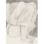 Shamshad Husain (Indian, 1946-2015), Untitled, Kneeling figure, 1979, pencil on paper, signed and